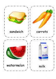 English Worksheet: Food and Drink - Flashcards (Editable) 2/4 