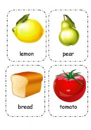 English Worksheet: Food and Drink - Flashcards (Editable) 3/4 