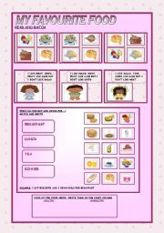 English Worksheet: MY FAVOURITE FOOD