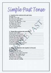 English Worksheet: Simple past 