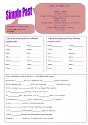 English Worksheet: Simple Past - Form