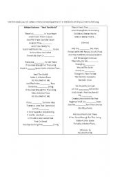 English Worksheet: Michael Jackson song activity (Heal the world)