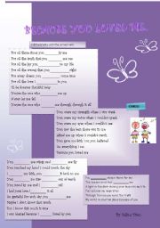 English Worksheet: Because you loved me...