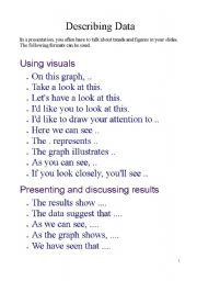 English Worksheet: describing graphs in presentations