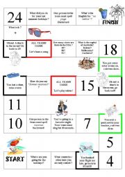 English Worksheet: summer holidays boardgame