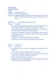 English worksheet: Teaching fruits