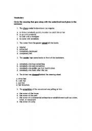 English Worksheet: vocabulary
