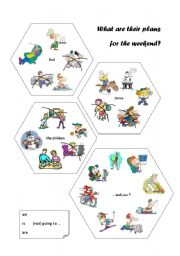 English Worksheet: pictures showing plans for the weekend - going to future