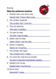 English worksheet: Make the sentences negative