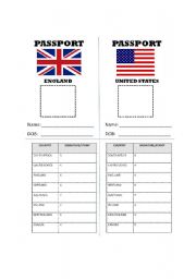 English Worksheet: Passports page 1