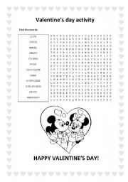 English Worksheet: Valentines day