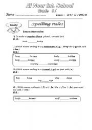 English Worksheet: Spelling 