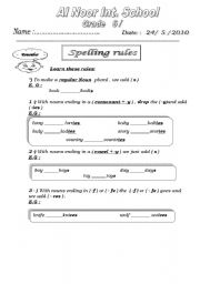 English worksheet: Spelling 