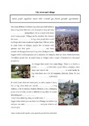 English Worksheet: cities, towns and villages