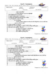 English Worksheet: campaigners