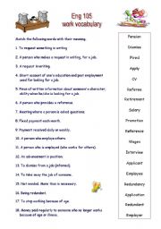 English Worksheet: work vocabulary 1
