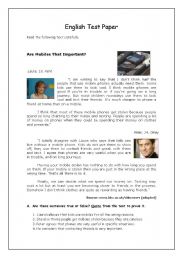 English Worksheet: Are Mobiles Important?