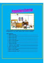 Prepositions exercise