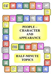 People - appearance and character - boardgame (editable, B/W)