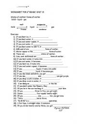 English worksheet: science