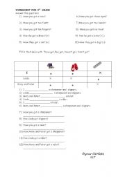 English worksheet: have got/has got