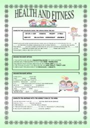 English Worksheet: HEALTH AND FITNESS