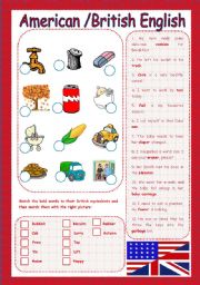 English Worksheet: American Vs British English