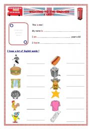 English Worksheet: Welcome to the English class! part 1