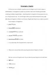 English Worksheet: meaningless english6