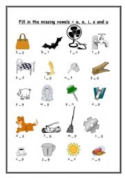 English Worksheet: Fill in the missing vowels