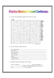 English Worksheet: Present Continuous Practice II