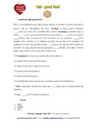 English worksheet: Food for Health - OAT