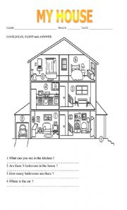 English Worksheet: Parts of the house