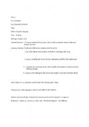 English worksheet: SAMPLE OF LESSON PLAN