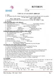English Worksheet: Grammar revision
