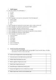 English worksheet: Languages of the World