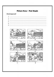 English Worksheet: Past simple picture story