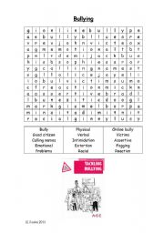 Bullying Wordsearch