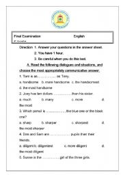 English worksheet: test