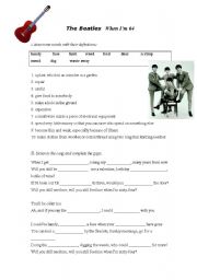 English Worksheet: The Beatles When Im 64