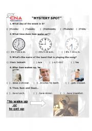 English Worksheet: Mystery Spot - Supernatural