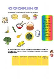 English worksheet: cooking