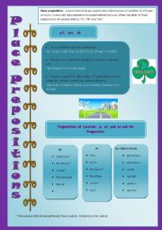 Place Prepositions - in/on/at