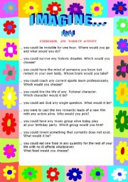 English Worksheet: IMAGINE ... (Part 2)