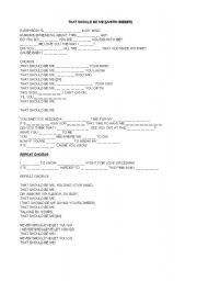 English Worksheet: That should be me - Justin Bieber (song activity)
