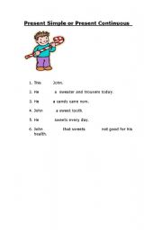 English worksheet: present