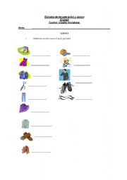 English Worksheet: Clothes