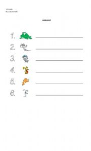 English Worksheet: animals written form