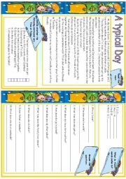 English Worksheet: A typical day