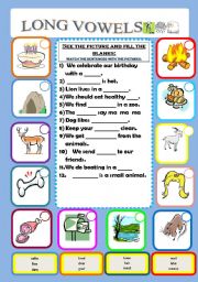 English Worksheet: LONG VOWELS